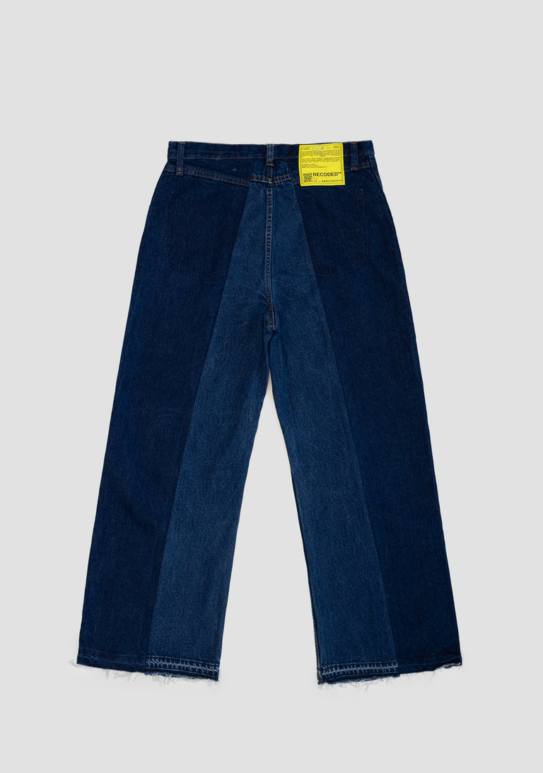 Large Split Pleat Denim