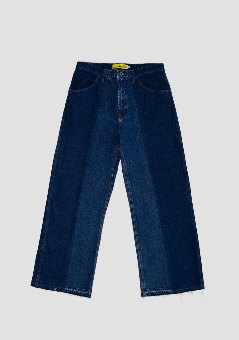 Large Split Pleat Denim