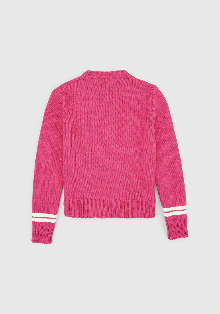 Stripe & Hole Crew Neck Knit