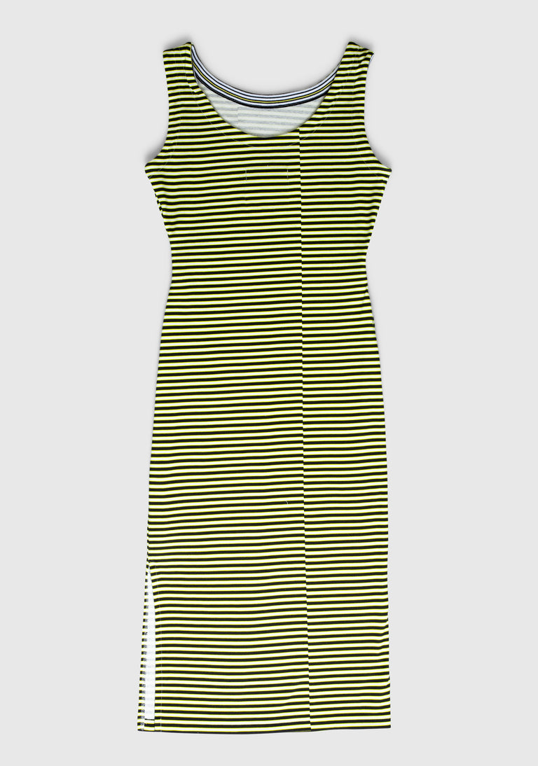 GLITCH STRIPE RIB DRESS