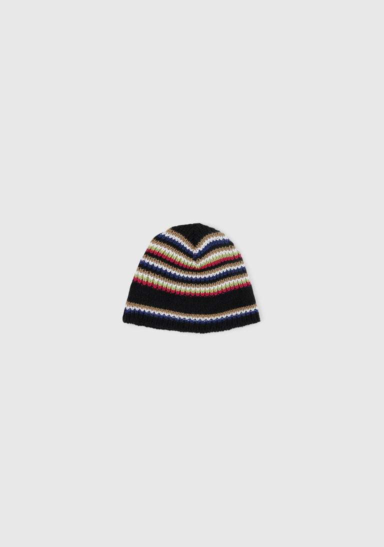 Chunky Hand Stripe Knit Stripe Beanie AARE23001679