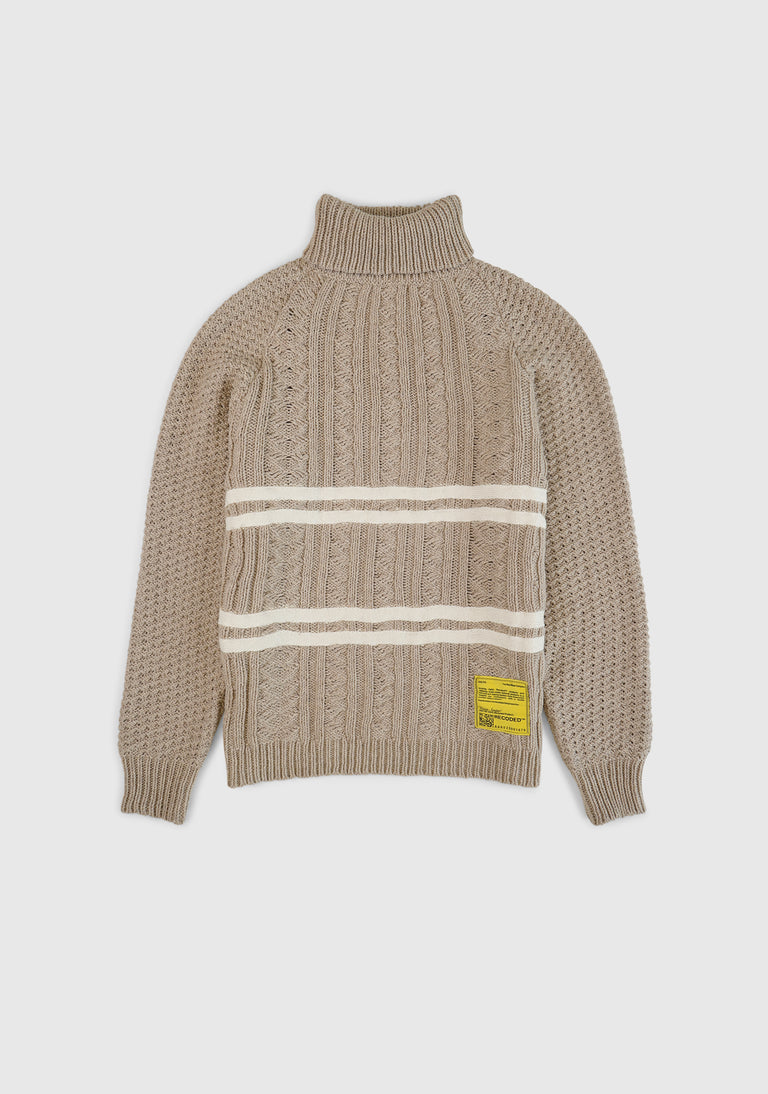 Reversed Cable Turtleneck